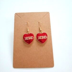 Fashion Jewelry Heart XOXO Dangle Earrings